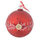 Red Christmas tree bauble in glass 80mm s1