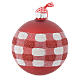 Red Christmas tree bauble in glass 80mm s3