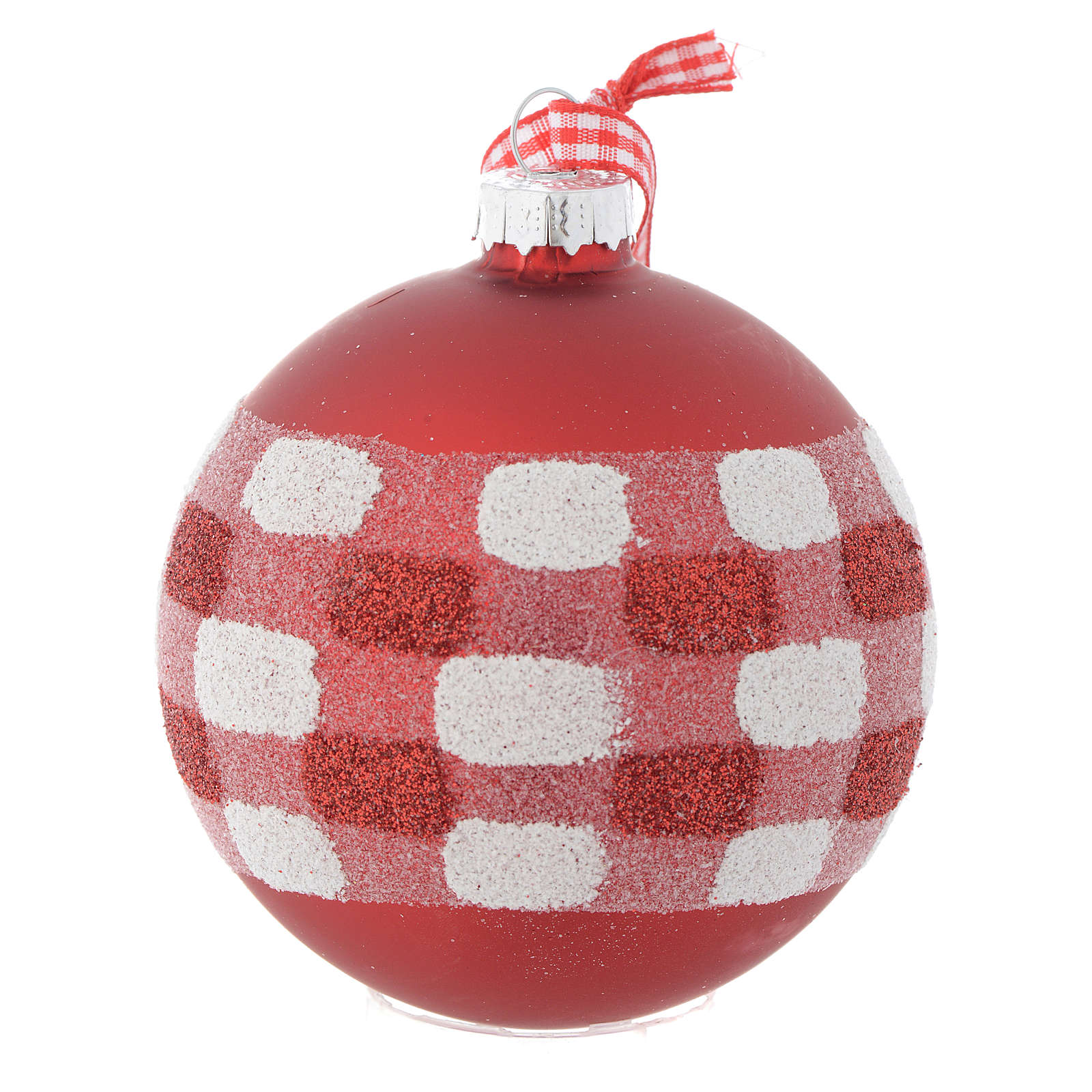 Red Christmas tree ornament in glass 80mm online sales on