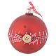 Red Christmas tree ornament in glass 80mm s1