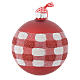 Red Christmas tree ornament in glass 80mm s3
