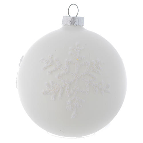 Glass bauble, with shades of white, 80mm diameter 3