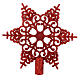 Puntale Albero Natale fiocco di neve rosso s1