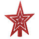 Puntale Albero di Natale forma stella rosso s2