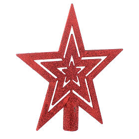 Ponteira árvore Natal estrela vermelha