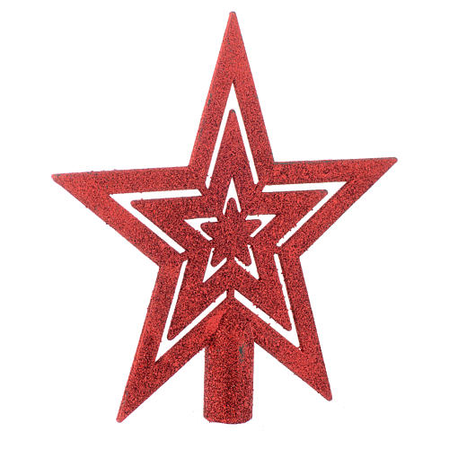 Ponteira árvore Natal estrela vermelha 2