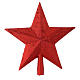Stern Spitze für Tannenbaum rot mit Glitter s1