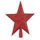Stern Spitze für Tannenbaum rot mit Glitter s2