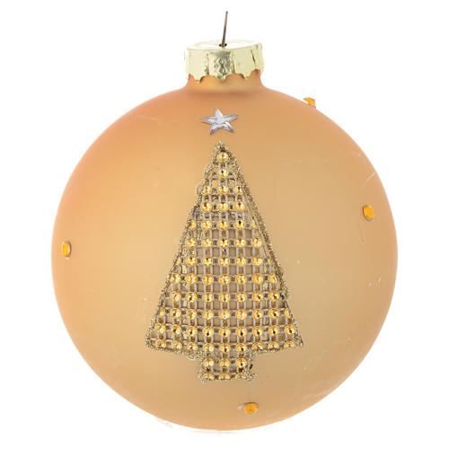 Glass ornament, gold with rhinestones, 90mm diameter 1