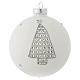 Bola vidrio blanco y strass árbol de Navidad 90 mm s1