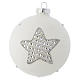 Bola vidrio blanco y strass árbol de Navidad 90 mm s2
