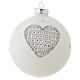 Bola vidrio blanco y strass árbol de Navidad 90 mm s3