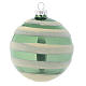 Glass bauble, green with silver glitter, 80mm diameter s1