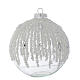 Glass bauble, transparent with pearl beads, 80mm diameter s1