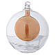 Glass bauble, transparent with gold decoration, 80mm diameter s1