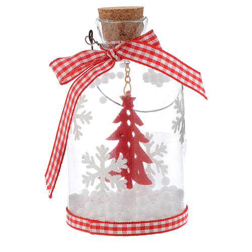 Christmas decoration, bottle with tree in glass, 10cm 1