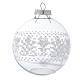 Glass Christmas bauble, with white decoration, 80mm diameter s2