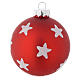 Glass Christmas bauble, red with decoration, 70mm diameter s2