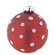 Glass Christmas bauble, red with decoration, 70mm diameter s3