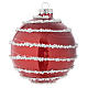 Red Christmas bauble in glass with decoration, 90mm diameter s2