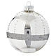 Bola de vidrio Silver con decoraciones 90 mm para árbol de Navidad s2