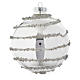 Bola de vidrio Silver con decoraciones 90 mm para árbol de Navidad s3