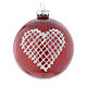 Red Christmas bauble with decoration, 70mm diameter s2