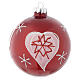 Red Christmas bauble with decoration, 90mm diameter s1