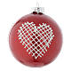 Red Christmas bauble with decoration, 90mm diameter s3
