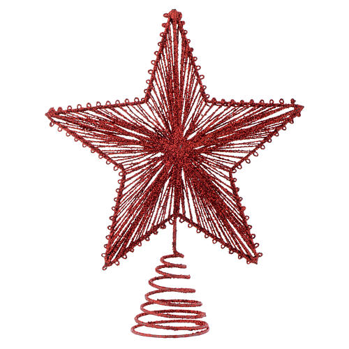 Punta 25 cm Estrella roja para Árbol de Navidad 1