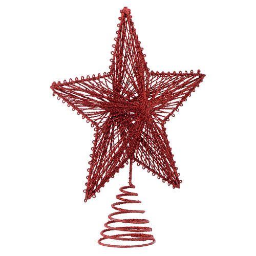 Punta 25 cm Estrella roja para Árbol de Navidad 2