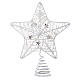 Puntale Albero Natale stella glitterata bianca s1