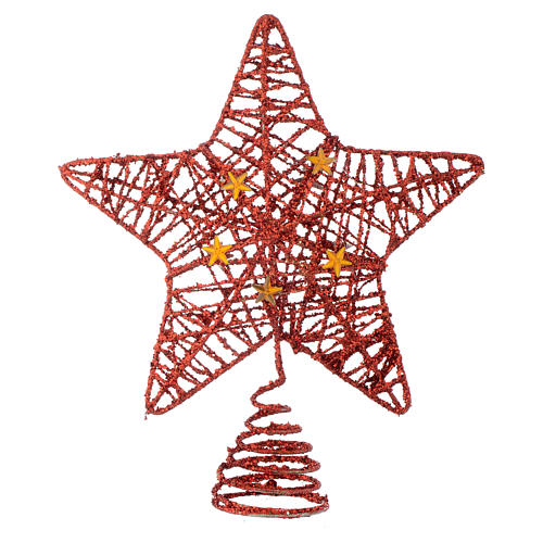 Punta Estrella con glitter rojo para Árbol de Navidad 1