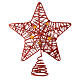 Puntale Albero Natale stella glitterata rossa s1