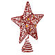 Puntale Albero Natale stella glitterata rossa s2