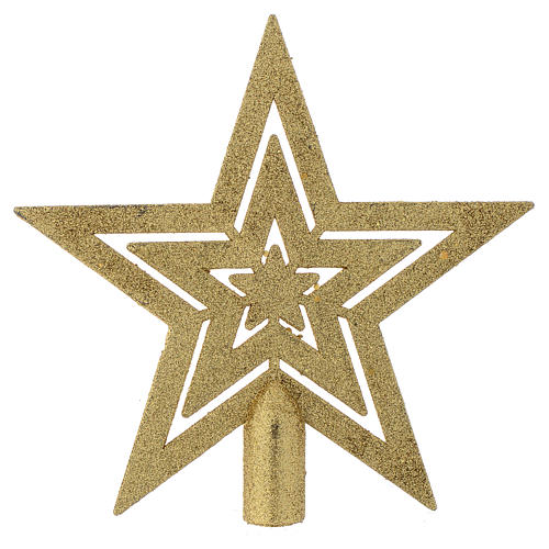 Christmas Tree star shaped topper, golden colour 1
