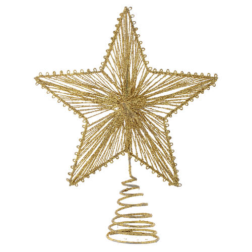 Ponteira 25 cm estrela para árvore de Natal cor dourada 1