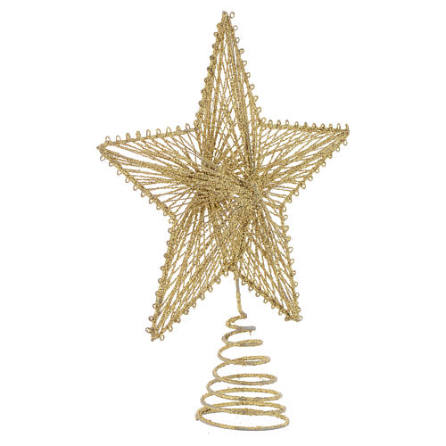 Ponteira 25 cm estrela para árvore de Natal cor dourada 2