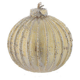 Set of 4 Christmas candles, bauble shape, golden with a diameter of 5cm