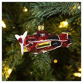 Blown glass Christmas ornament, aircraft