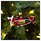 Avião vidro soprado adorno árvore Natal s2
