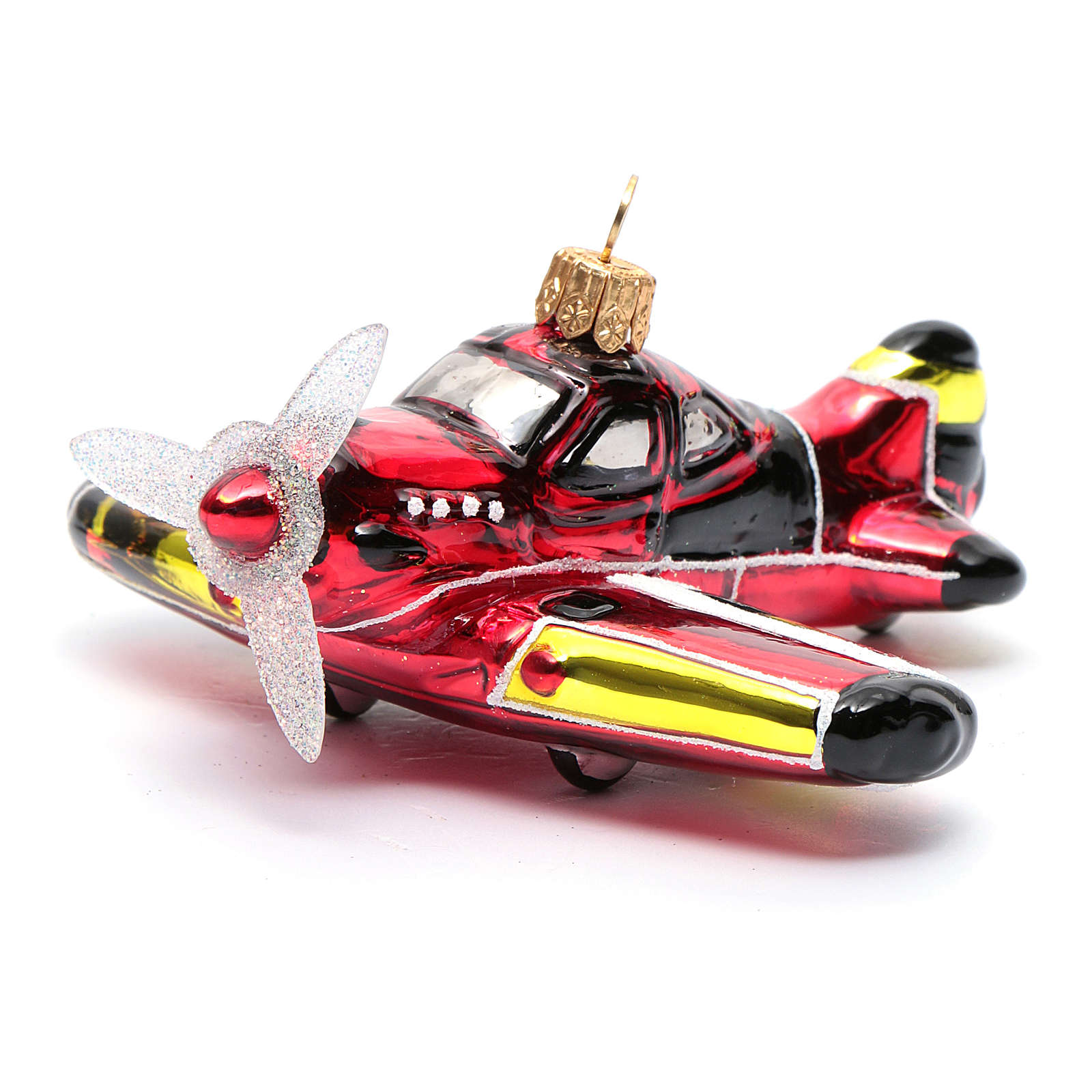 Blown glass Christmas ornament, aircraft online sales on