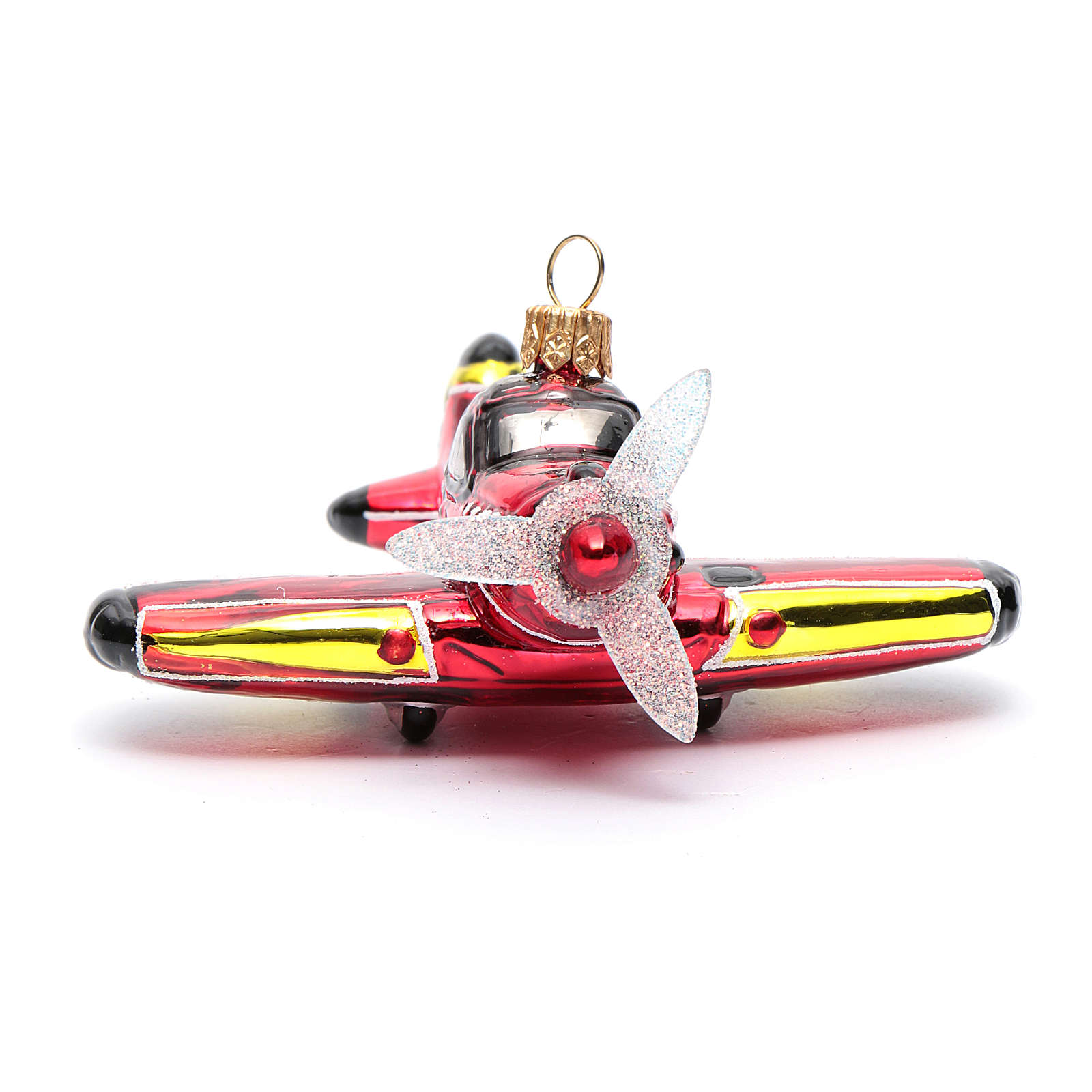 Blown glass Christmas ornament, aircraft online sales on