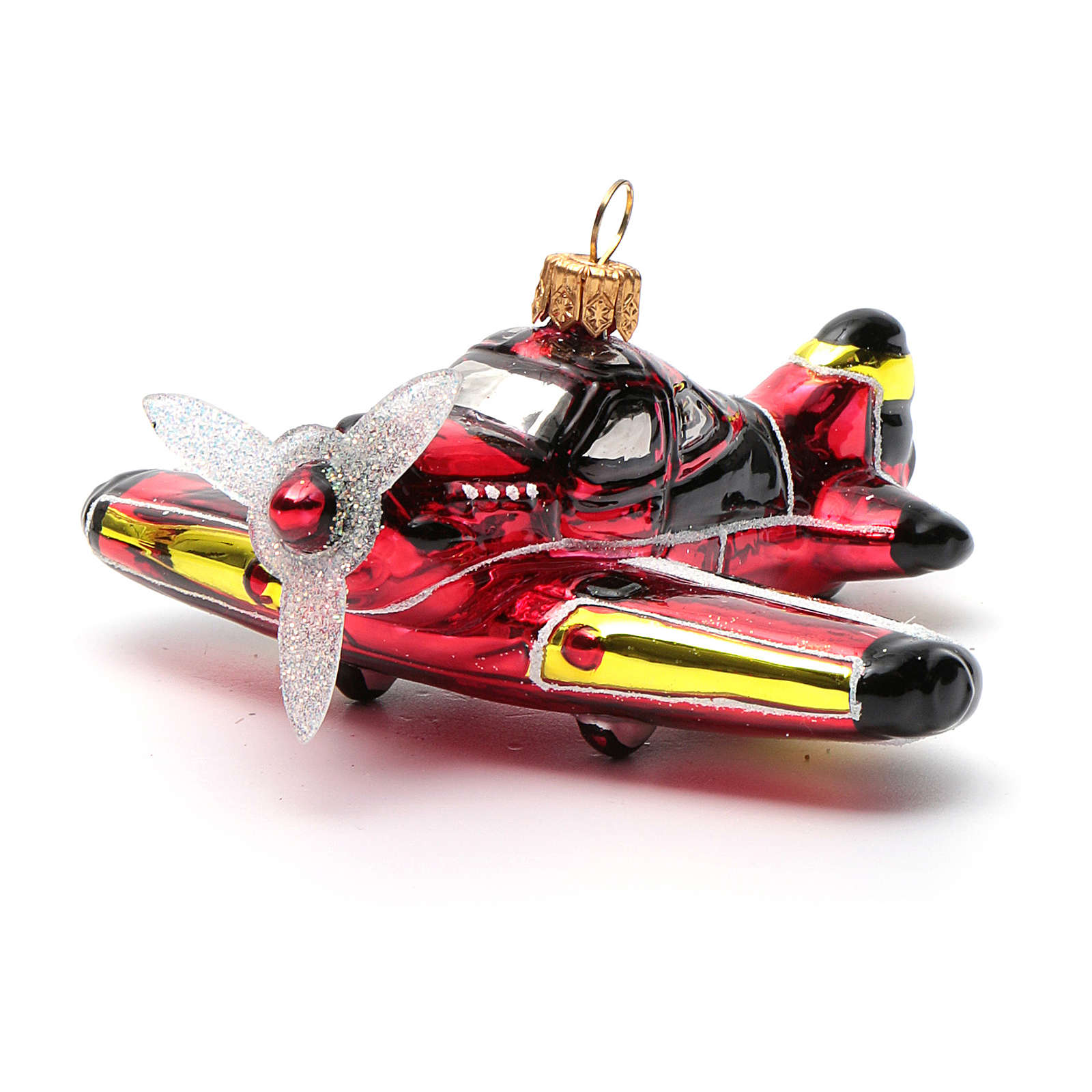 Blown glass Christmas ornament, aircraft online sales on