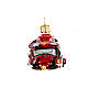 Blown glass Christmas ornament, red helicopter s5