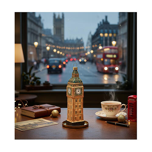 Big Ben di Londra addobbo vetro soffiato Albero Natale 4
