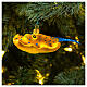 Blown glass Christmas ornament, yellow manta s2