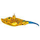 Blown glass Christmas ornament, yellow manta s1