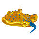 Blown glass Christmas ornament, yellow manta s5