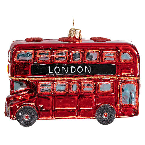 Londoner Stadtbus, Weihnachtsbaumschmuck aus mundgeblasenem Glas 1